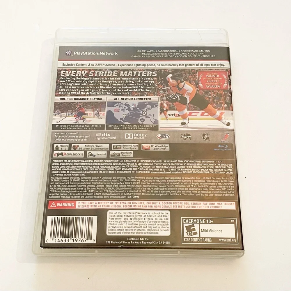 NHL 13 Sony PlayStation 3 PS3 EA Sports‎ Electronic Arts Hockey Everyone 10